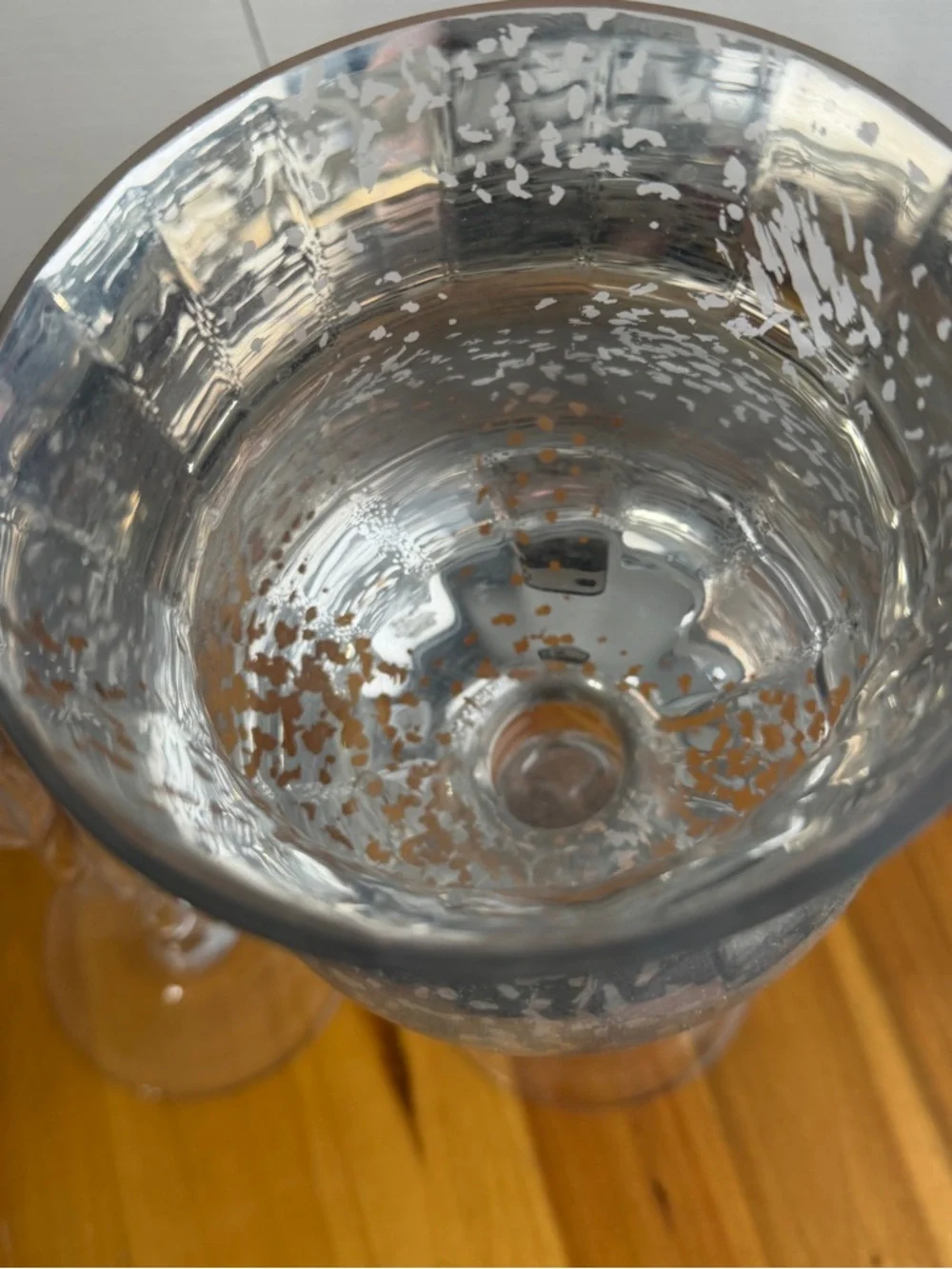 Mercury glass crackle style candle holders set of 2